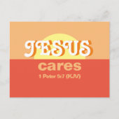 Invitation Carte Postale Jésus S'En Soucie. 1 Pierre 5:7 (LS) - (Devant)