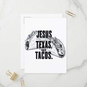 Invitation Carte Postale Jesus Texas et Tacos Drôle Nourriture Cinco De May