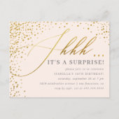 Invitation Carte Postale Jeu de Confetti Rose & Or Blush (Devant)