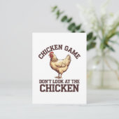 Invitation Carte Postale Jeu de poulet ne regardez pas le poulet (Debout devant)