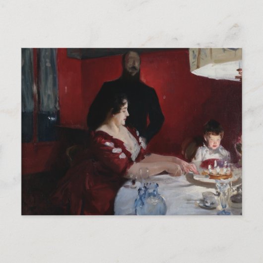 Invitation Carte Postale John Singer Sargent - La fête d'anniversaire (Devant)