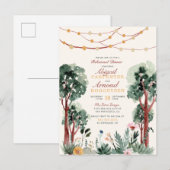 Invitation Carte Postale Joli Botanique Vert Dîner De Répétition Florale (Devant / Derrière)