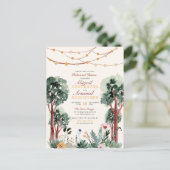 Invitation Carte Postale Joli Botanique Vert Dîner De Répétition Florale (Debout devant)