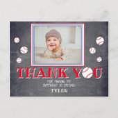 Invitation Carte Postale Joli Merci de baseball d'anniversaire (Devant)