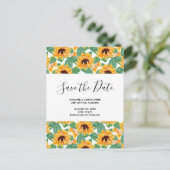 Invitation Carte Postale Joli Motif de tournesol Enregistrer la date (Debout devant)