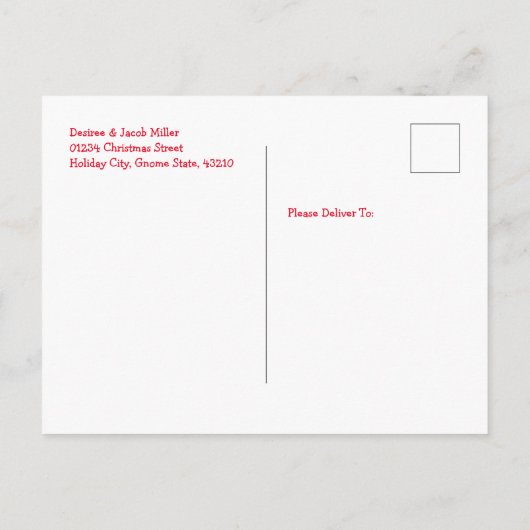 Invitation Carte Postale Joli Noël Whimsical Gnome Holiday Tree (Dos)