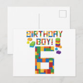 Invitation Carte Postale Jolie 6e anniversaire Cadeau 6 ans Bâtiment de l'é (Devant / Derrière)