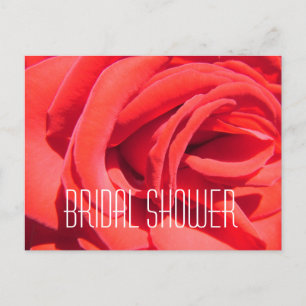 Invitation Carte Postale Jolie douche nuptiale romantique aux fleurs de ros