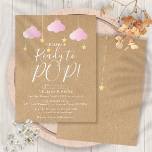 Invitation Carte Postale Jolie Fête Prête à Éclater Baby Shower Rustique Ro