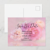 Invitation Carte Postale Jolie oeillets roses et blancs Enregistrer la date (Devant / Derrière)