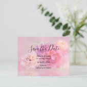 Invitation Carte Postale Jolie oeillets roses et blancs Enregistrer la date (Debout devant)