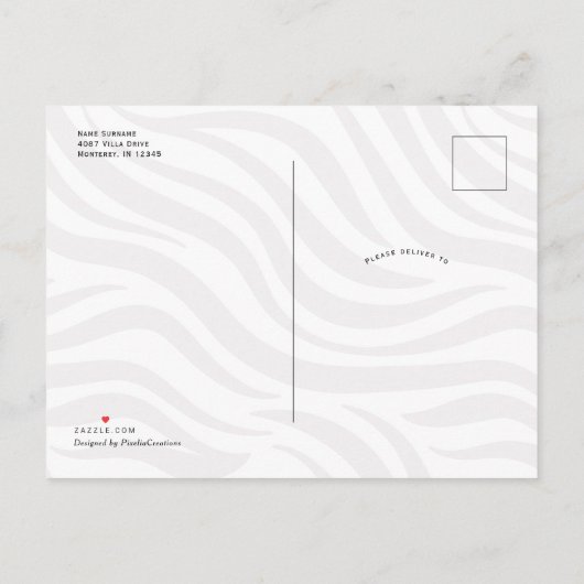 Invitation Carte Postale Jolie petite fille safari jungle animaux douche mo (Dos)