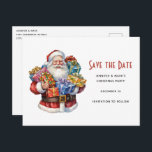 Invitation Carte Postale Jolly Santa Claus Classic Christmas Enregistrer la<br><div class="desc">Enregistrez la carte postale de la date avec une jolie image de Noël. Un Père Noël traditionnel dans sa tenue rouge classique. Ses bras pleins de cadeaux. Prêt à apporter des cadeaux à tous.</div>