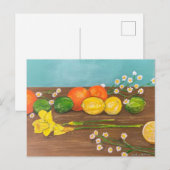 Invitation Carte Postale jonquille (Devant / Derrière)