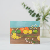 Invitation Carte Postale jonquille (Debout devant)