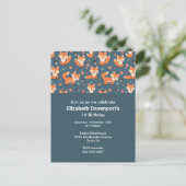 Invitation Carte Postale Jote Orange Fox Motif Anniversaire (Debout devant)