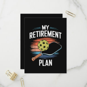 Invitation Carte Postale Joueur de pickleball Mon Plan de Retraite