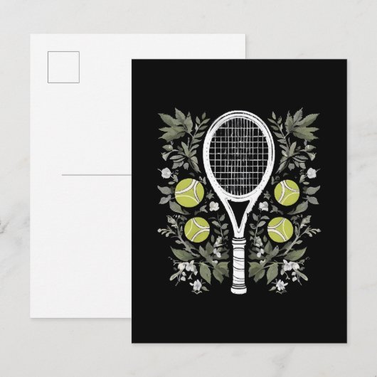 Invitation Carte Postale Joueuse de tennis (Devant / Derrière)
