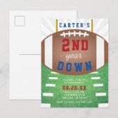 Invitation Carte Postale Jour d'anniversaire de la 2e année de football (Devant / Derrière)