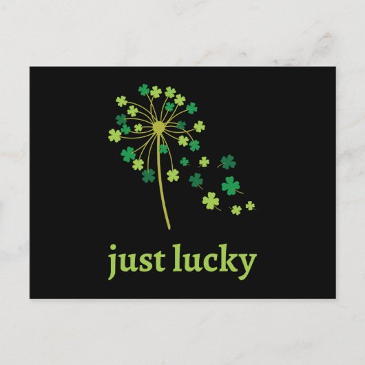 Invitation Carte Postale Jour de la Saint Patrick Dandelion Shamrock (Devant)
