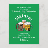 Jour de la Saint Patrick Sláinte Soirées et bières