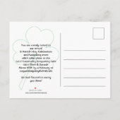 Invitation Carte Postale Jour de la Saint Patrick Sláinte Soirées et bières (Dos)