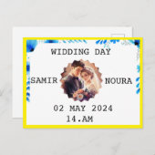 INVITATION CARTE POSTALE JOUR DU MARIAGE (Devant / Derrière)