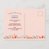 Invitation Carte Postale Joyeuse fête de Hanouka Or Hanukkiah (Dos)