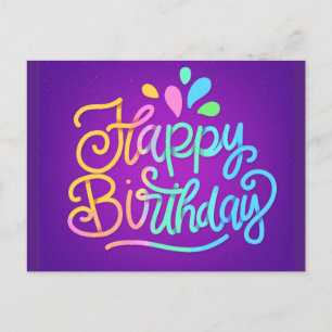 Invitation Carte Postale Joyeuses lettres d'anniversaire
