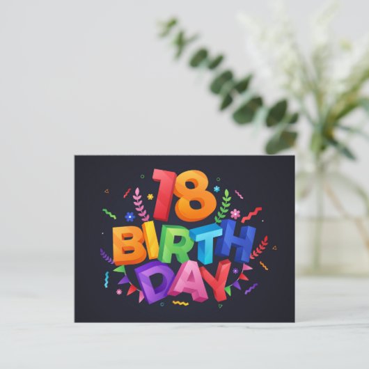 Invitation Carte Postale Joyeux anniversaire (Debout devant)