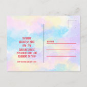 Invitation Carte Postale Joyeux Anniversaire Axolotl Rose Arc-en-Ciel Migno (Dos)