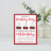 Invitation Carte Postale Joyeux Anniversaire Douce Cerise Bing Cerises Frui (Debout devant)