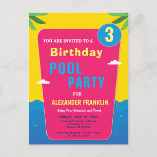 Invitation Carte Postale Joyeux anniversaire Enfants Fille Garçon âge Perso