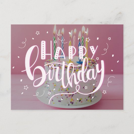 Invitation Carte Postale Joyeux concept de lettres d'anniversaire (Devant)