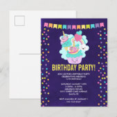 Invitation Carte Postale Joyeux Cupcake et crème glacée fête d'anniversaire (Devant / Derrière)