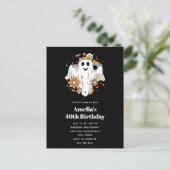 Invitation Carte Postale Joyeux Ghost Retro Hippie Vibe Anniversaire (Debout devant)