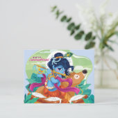 Invitation Carte Postale Joyeux Janmashtami (Debout devant)