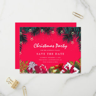 Invitation Carte Postale Joyeux Noël Fête Enregistrer la date