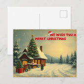 Invitation Carte Postale Joyeux Noël - O12 (Devant / Derrière)