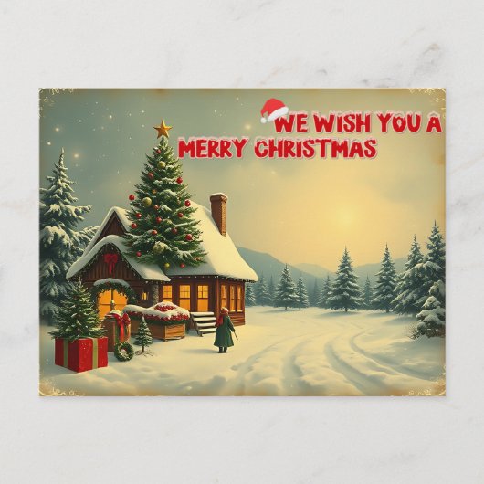 Invitation Carte Postale Joyeux Noël - O12 (Devant)