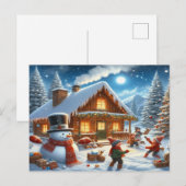 Invitation Carte Postale Joyeux Noël - O22 (Devant / Derrière)