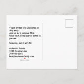 Invitation Carte Postale Joyeux Noël Père Noël sur la plage de Surf d'été (Dos)