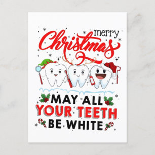 Invitation Carte Postale Joyeux Noël Que toutes vos dents soient blanches