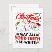 Invitation Carte Postale Joyeux Noël Que toutes vos dents soient blanches (Devant / Derrière)