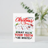 Invitation Carte Postale Joyeux Noël Que toutes vos dents soient blanches (Debout devant)