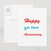 Invitation Carte Postale Joyeux PREMIER ANNIVERSAIRE 1re Fêtes Bénédictions (Devant / Derrière)