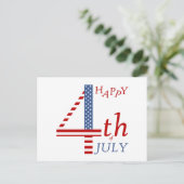 Invitation Carte Postale Joyeux salut du Jour de l'Indépendance 4 juillet (Debout devant)