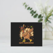 Invitation Carte Postale Joyeux Thanksgiving Dabbing Turkey d'Action de grâ (Debout devant)