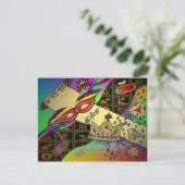 Invitation Carte Postale Judaica Purim Esther Célébration Art Imprimer (Debout devant)