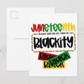 Invitation Carte Postale JunetDix Blackity Noir Noir Funny (Devant / Derrière)